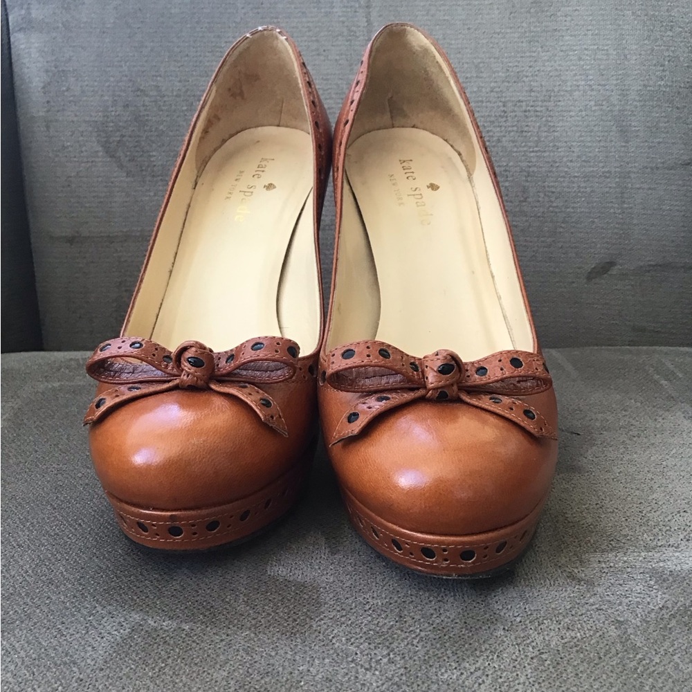 Kate Spade Leather Platform Heels Size 6 - Picture 6 of 16